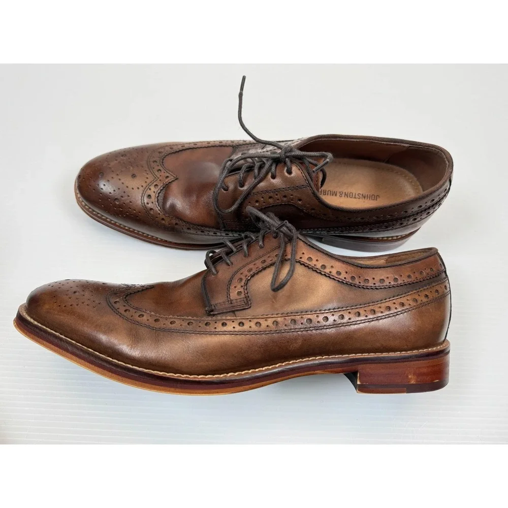 Johnston & Murphy Conard Wingtip Oxford Dress Shoes Men 10.5 EUC‎ Leather